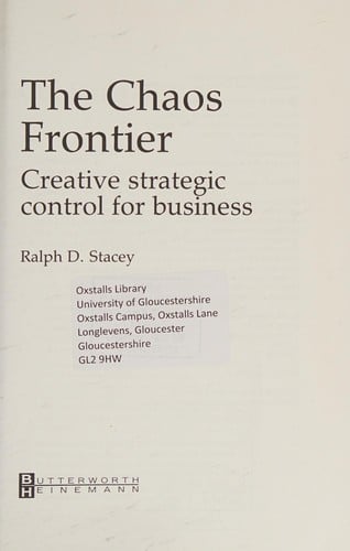 The chaos frontier: creative strategic control for business