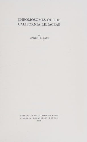 Chromosomes of the California Liliaceae