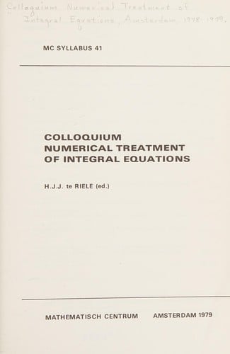 Colloquium numerical treatment of integral equations