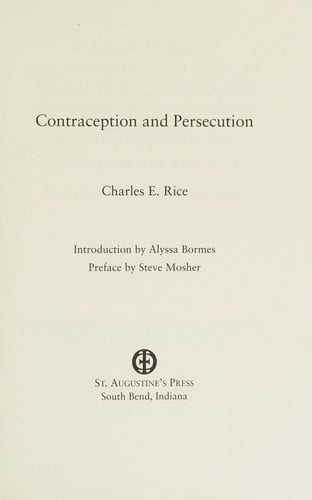 Contraception and Persecution
