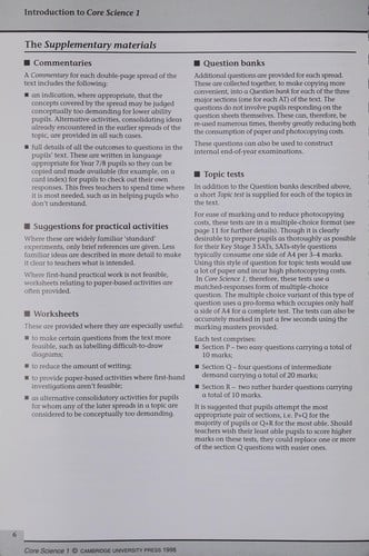 Core Science 1 Supplementary Materials (Core Science)