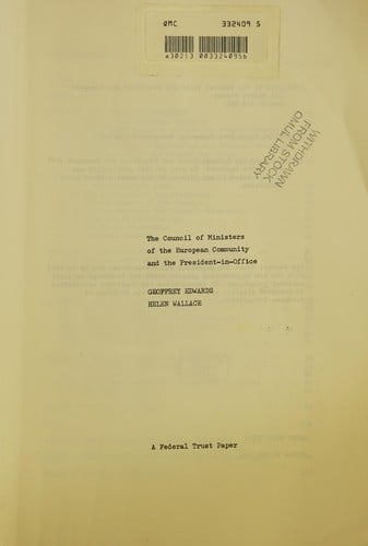 The Council of Ministers of the European Community and the President-in-Office