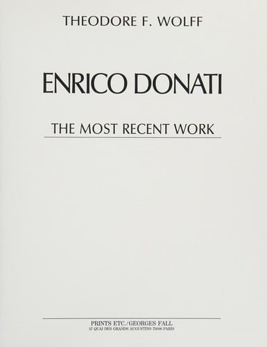 Enrico Donati: the most recent work