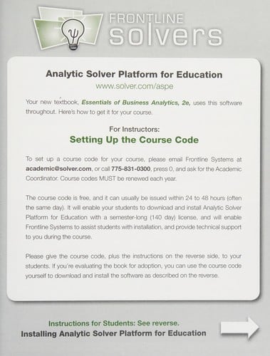 Essentials of Business Analytics