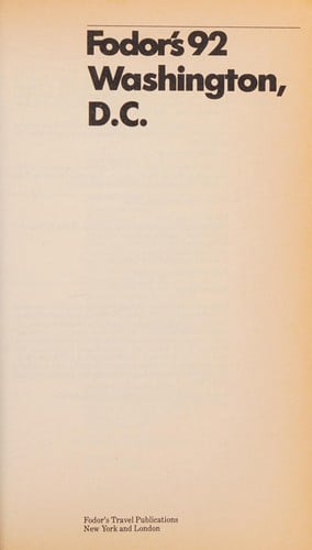Fodor's Washington D.C. 248 0 10.