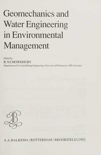 Geomechanics & Water Engineer in Envi