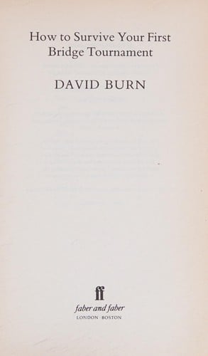 How to survive your first bridge tournament