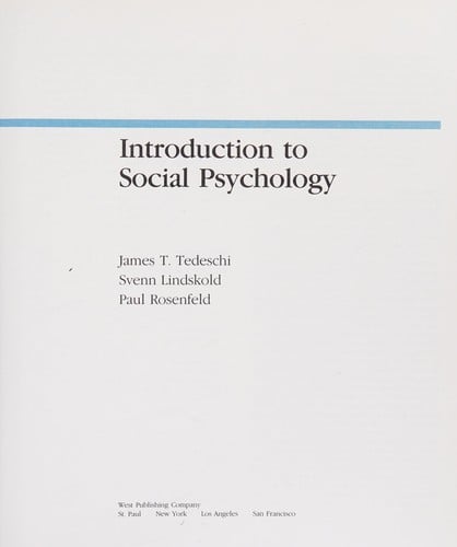 Introduction to social psychology