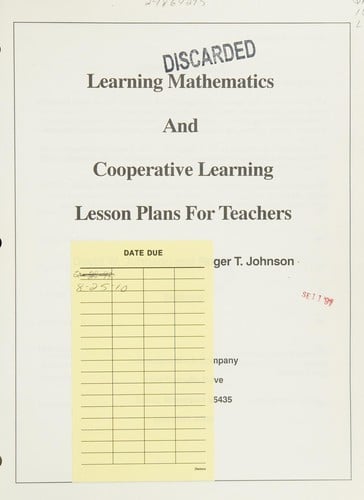 Learning mathematics and cooperative learning lesson plans for teachers