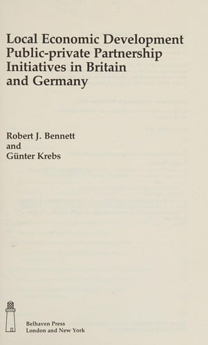 Local economic development: public-private partnership initiatives in Britain and Germany