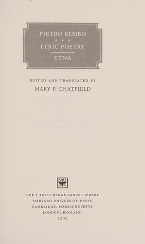 Lyric poetry: Etna