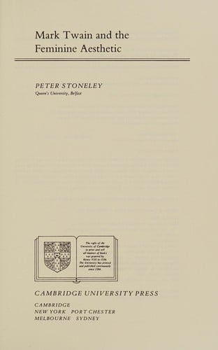 Mark Twain and the Feminine Aesthetic