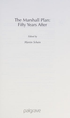 The Marshall plan: fifty years after