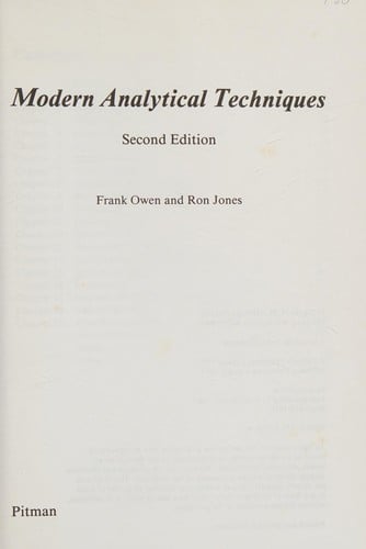 Modern Analytical Techniques