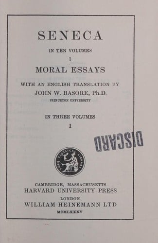 Moral Essays: v. 1