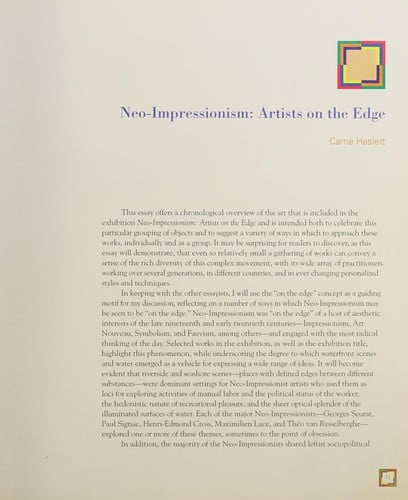 Neo-impressionism: artists on the edge