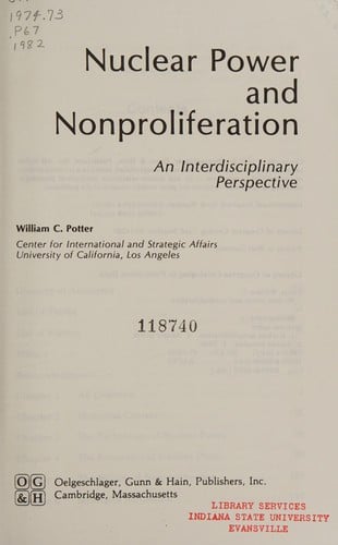 Nuclear Power and Nonproliferation: An Interdisciplinary Perspective