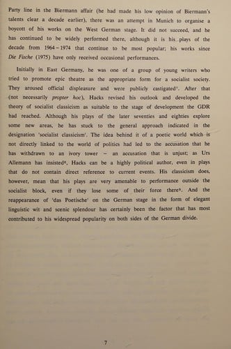 Peter Hacks: theatre for a socialist society