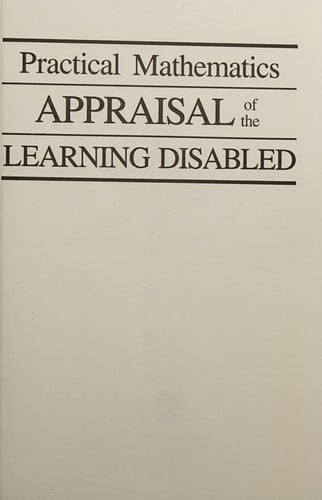 Practical mathematics appraisal of the learning disabled
