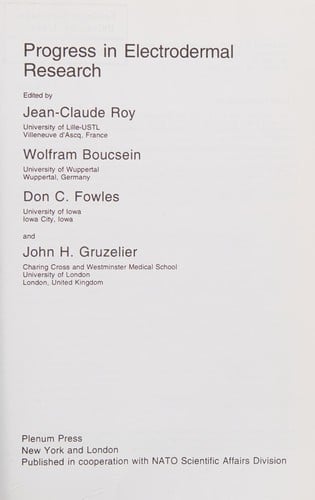 Progress in electrodermal research