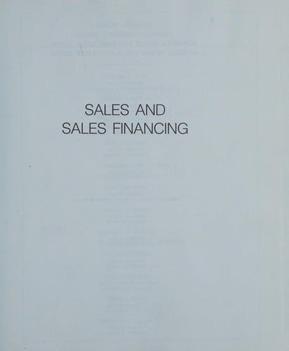 Sales and sales financing