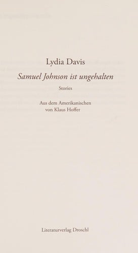 Samuel Johnson ist ungehalten: Stories