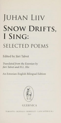 Snow drifts, I sing: selected poems
