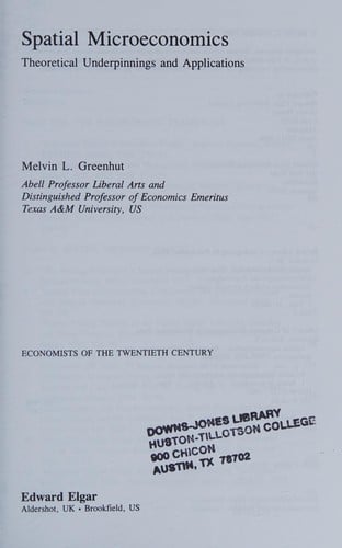 Spatial microeconomics: theoretical underpinnings and applications