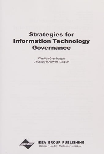 Strategies for information technology governance