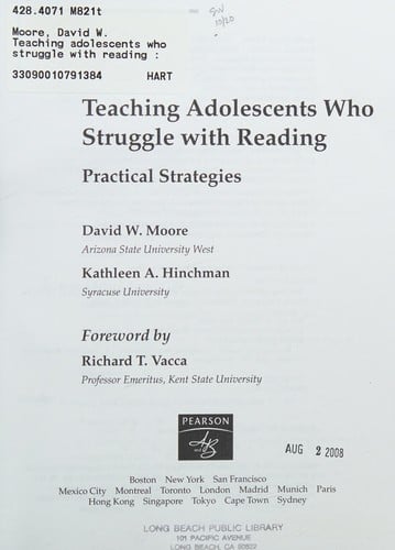 Teaching adolescents who struggle with reading: practical strategies