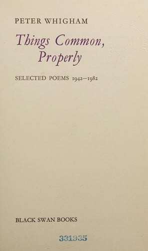 Things common, properly: selected poems 1942-1982
