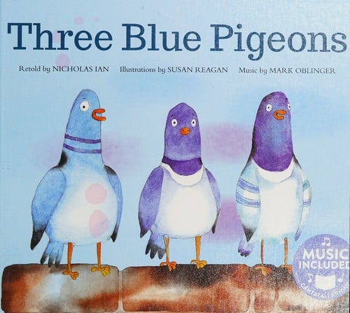 Three Blue Pigeons