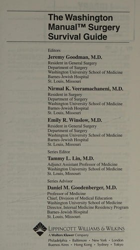 The Washington manual surgery survival guide