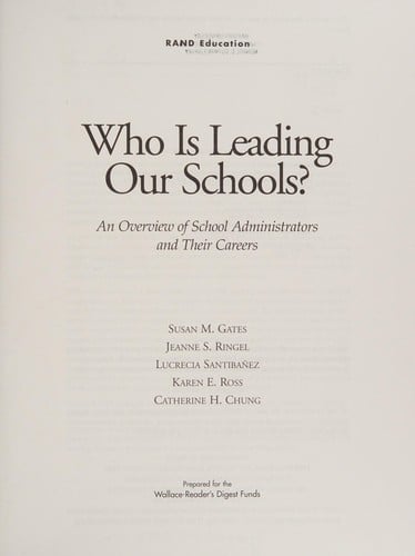 Who is leading our schools?: an overview of school administrators and their careers