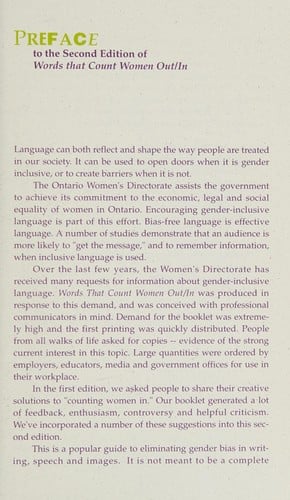 Words that count women out/in.