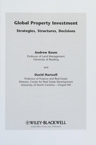 Global Property Investment: Strategies, Structures, Decisions