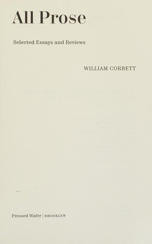 All prose: selected essays and reviews