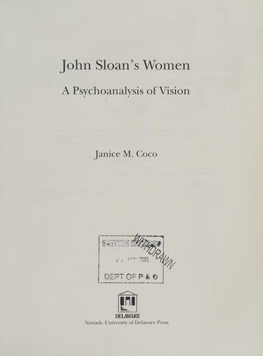 John Sloan's women: a psychoanalysis of vision