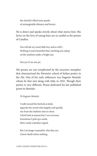 A Boy Asleep under the Sun: Versions of Sandro Penna