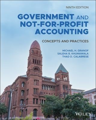 Government and Not-For-Profit Accounting: Concepts and Practices