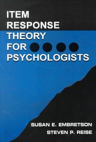 Item Response Theory for Psychologists (Multivariate Applications Book Series.)