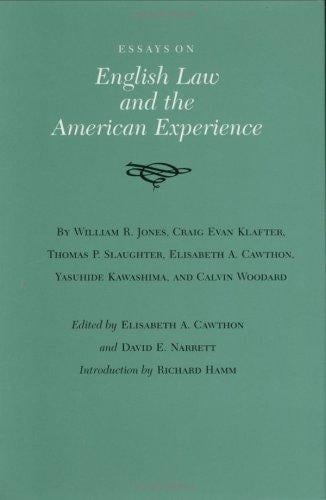 Essays on English law and the American experience