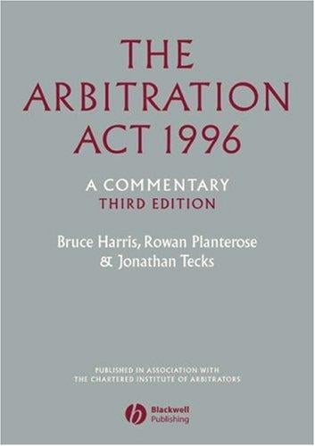 The Arbitration Act 1996: a commentary
