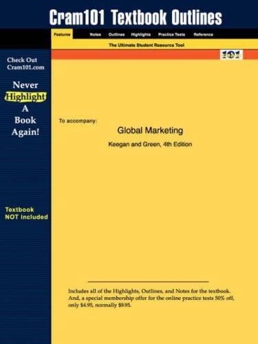 Global Marketing (Cram101 Textbook Outlines - Textbook NOT Included)