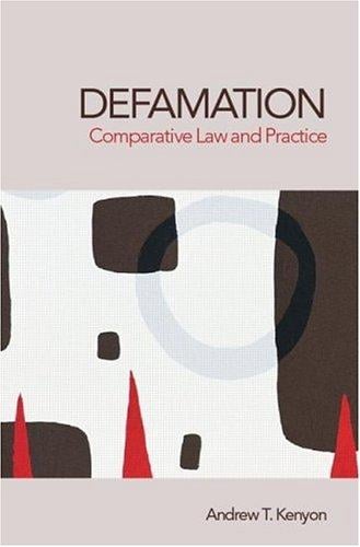 Defamation: Comparative Law and Practice