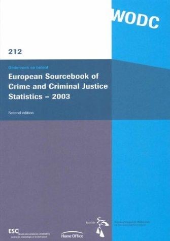 European Sourcebook Of Crime And Criminal Statistics 2003