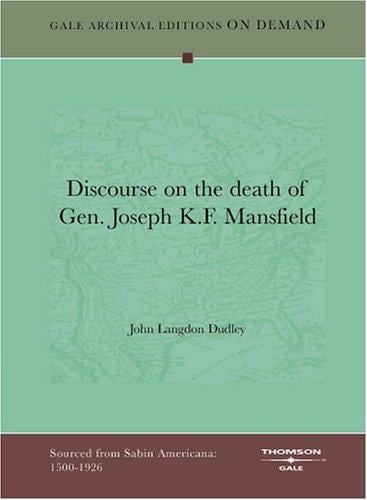 Discourse on the death of Gen. Joseph K.F. Mansfield
