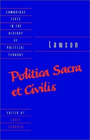 Lawson: Politica sacra et civilis (Cambridge Texts in the History of Political Thought)