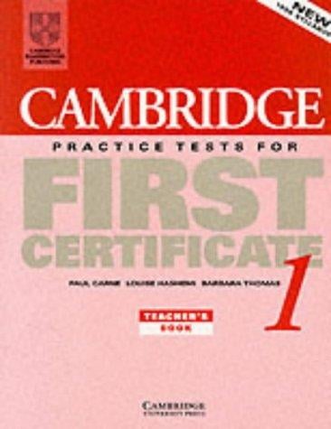 Cambridge Practice Tests for First Certificate 1 Teacher's book (FCE Practice Tests)