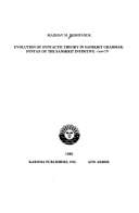 Evolution of syntactic theory in Sanskrit grammar: syntax of the Sanskrit infinitive tumUN